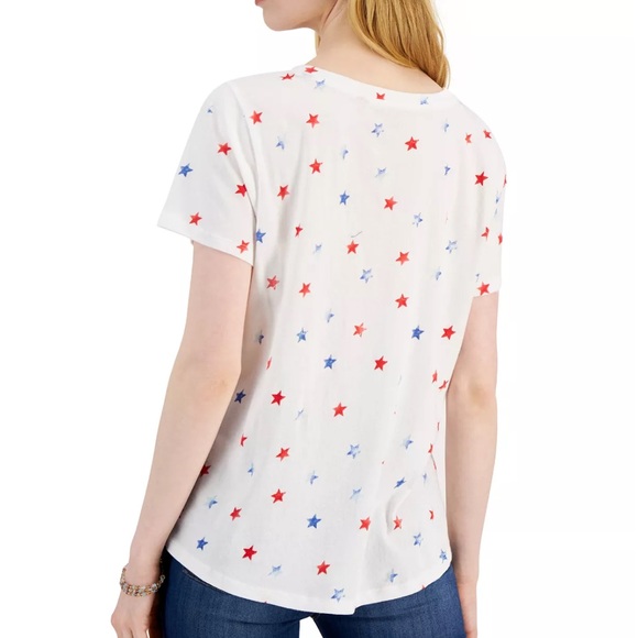 Style & Co. Nwot. Women’s cotton printed v-neck tshirt. Size PL - Picture 4 of 17